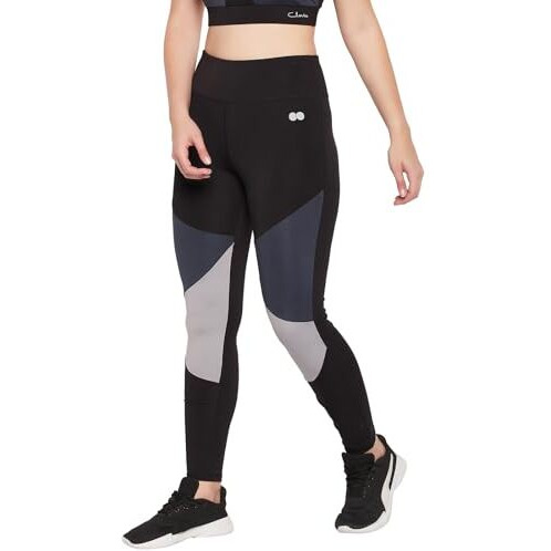 Clovia Women's Snug Fit Active Ankle Length Tights (Ab0109P13_Black_L)