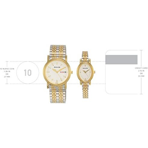 Sonata Quartz Analog White Dial Stainless Steel Strap Watch For Couple-Ns11418100Bm01P