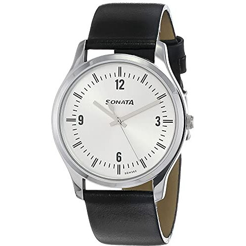 Sonata Essentials Analog Silver Dial Men's Watch-Nn77082Sl01W/Np77082Sl01W