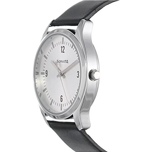 Sonata Essentials Analog Silver Dial Men's Watch-Nn77082Sl01W/Np77082Sl01W