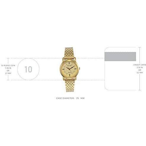 Sonata Quartz Analog Champagne Dial Stainless Steel Strap Watch For Women-Ns87018Ym01/Nt87018Ym01