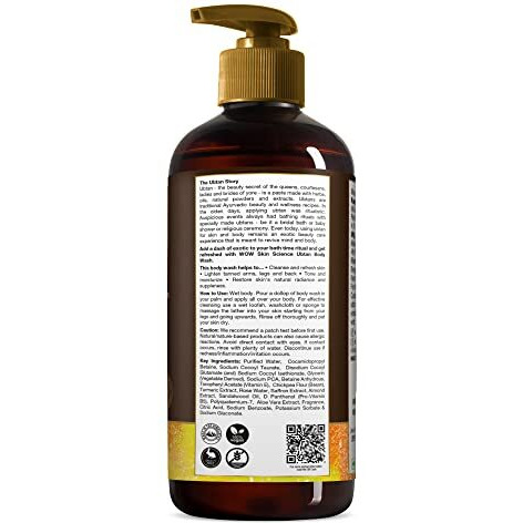 Wow Skin Science Ubtan Body Wash For Tan Removal And Glowing Skin - With Chickpea Flour, Almond, Safron & Turmeric Extract - 500Ml