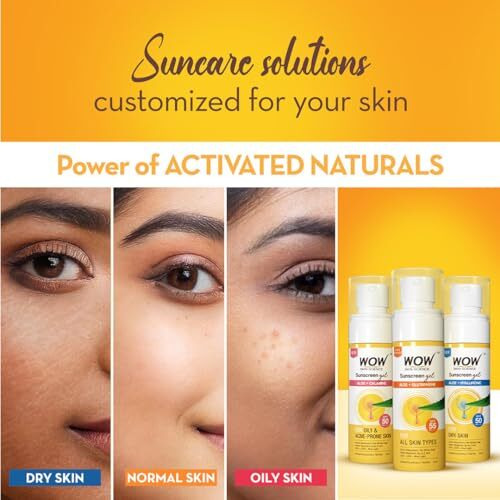 Wow Skin Science Sunscreen Gel For All Skin Types | Spf 55 Pa++++ | With Glutathione & Aloe Vera Extract | Lightweight | Quick Absorbing | No White Cast | Uva & Uvb Protection | 50 Ml