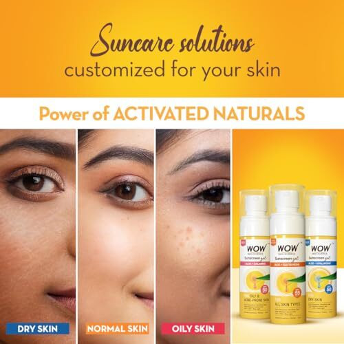 Wow Skin Science Sunscreen Gel For Oily & Acne-Prone Skin | Spf 50 Pa++++ | Blocks Uv Rays | Balances Oil & Excess Sebum | Lightweight | Quick Absorbing | No White Cast | Uva & Uvb Protection | 50 Ml