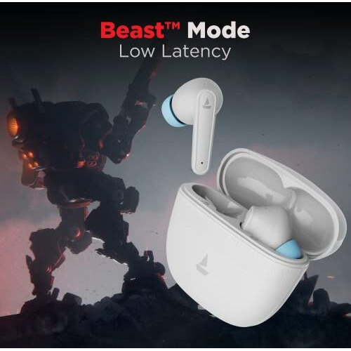 Boat Airdopes 113 Tws Wireless In Ear Earbuds With Enx Tech, Beast Mode, Asap Charge, 24H Playtime, Immersive Audio, Ipx4, Iwp, Touch Controls, Lightweight Build(Pearl White)