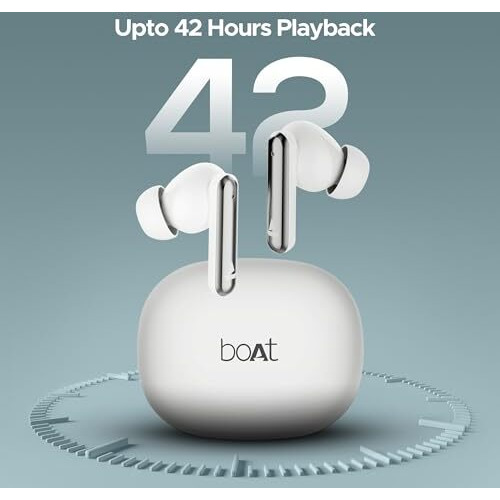 Boat Airdopes Bliss Anc In Ear Tws Earbuds W/Anc(32Db), 42 Hrs Playback & Beast Mode(Pristine White)