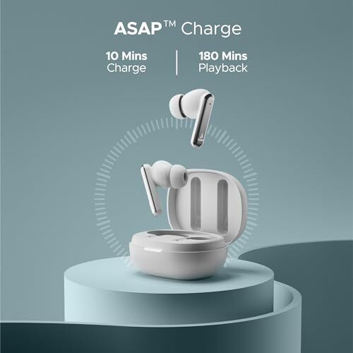 Boat Airdopes Bliss Anc In Ear Tws Earbuds W/Anc(32Db), 42 Hrs Playback & Beast Mode(Pristine White)