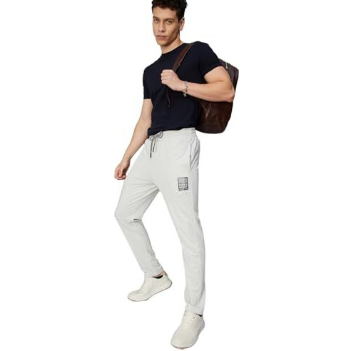 Max Mens Jogger Track Pant,Ecru,L, Regular, Mid Rise, Large