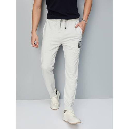 Max Mens Jogger Track Pant,Ecru,L, Regular, Mid Rise, Large