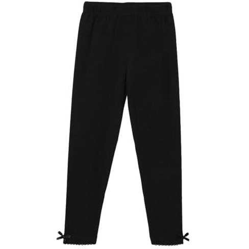 Max Girls Solid Full Length Regular Fit Leggings (W23Clg25Black)_7-8Y