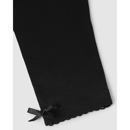 Max Girls Solid Full Length Regular Fit Leggings (W23Clg25Black)_7-8Y