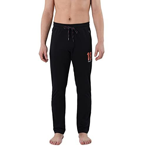 U.S. Polo Assn. Men Cotton Polyester Jersey Iyam Lounge Track Pants - Pack Of 1 (Black L), Regular, Mid Rise
