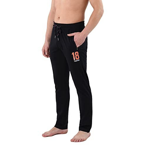 U.S. Polo Assn. Men Cotton Polyester Jersey Iyam Lounge Track Pants - Pack Of 1 (Black L), Regular, Mid Rise