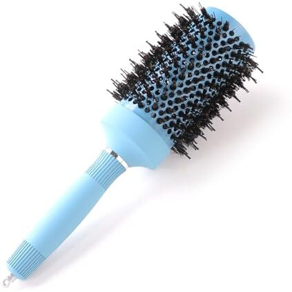 Rey Naturals Thermal Ceramic Hair Brush | Ion-Infused Technology | Anti-Static Boar Bristles| Hair Brush For Women And Men | Hair Comb | Hair Care Products (Ice Blue) (Big Size)