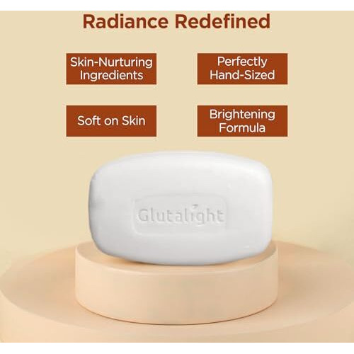 Glutalight Soap | Glutathione Soap | Body Tan Removal Soap | Detan Soap | Sabun Soap | Bath Soap Combo Offers | Shop Bath Soap | Bathing Soap | Helps Control Excess Oil | For Glowing Skin - Pack Of 6