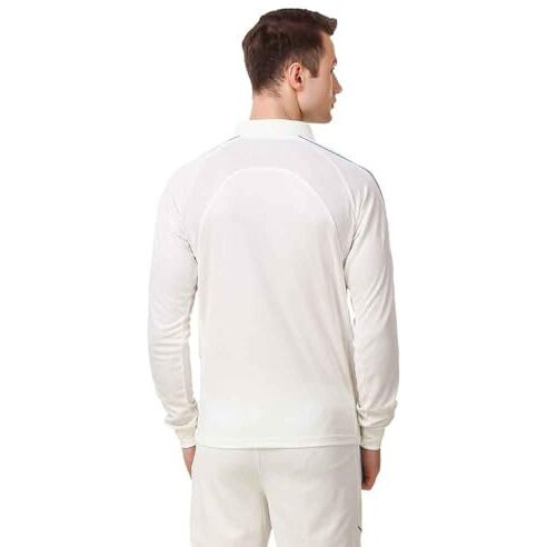 Nivia Eden Full Sleeve Cricket Jersey | Color White | Size Medium | For Men & Boys | Material Micro Polyester | Superior Colour Fastness | Vento Air Breathing System With Mesh