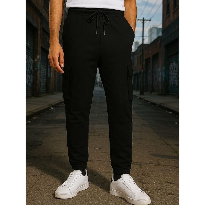 Nobero Men's Regular Sweatpants (1M-Bwjg-R0150-Et_Black