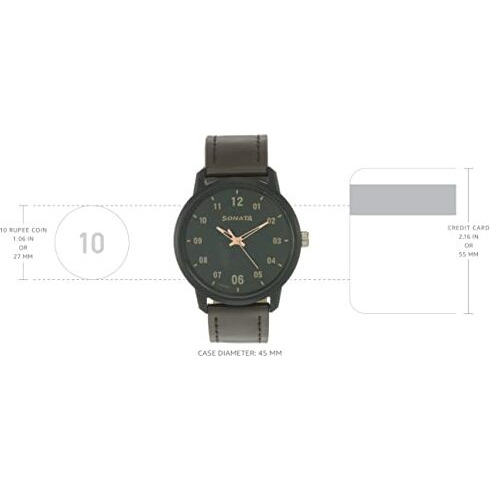 Sonata Volt+ Analog Green Dial Men's Watch Nm77085Pl02/Nn77085Pl02W