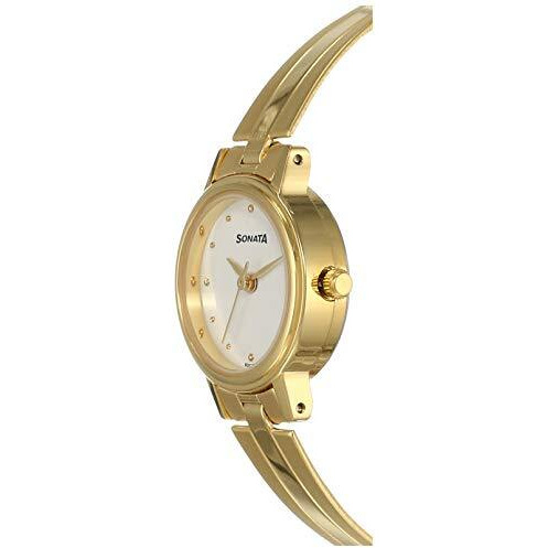 Sonata Quartz Analog White Dial Stainless Steel Strap Watch For Women-Ns8096Ym04