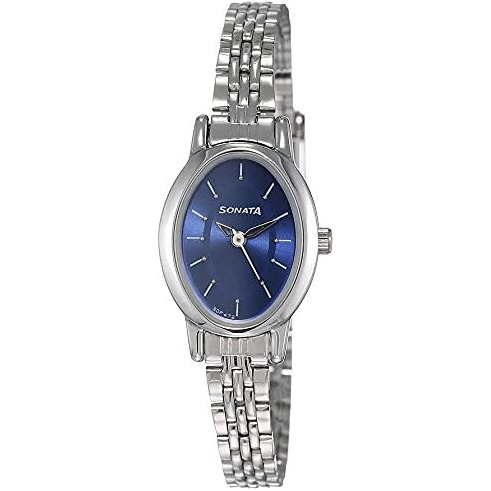 Sonata Quartz Analog Blue Dial Stainless Steel Strap Watch For Women-Ns8100Sm04/Nt8100Sm04