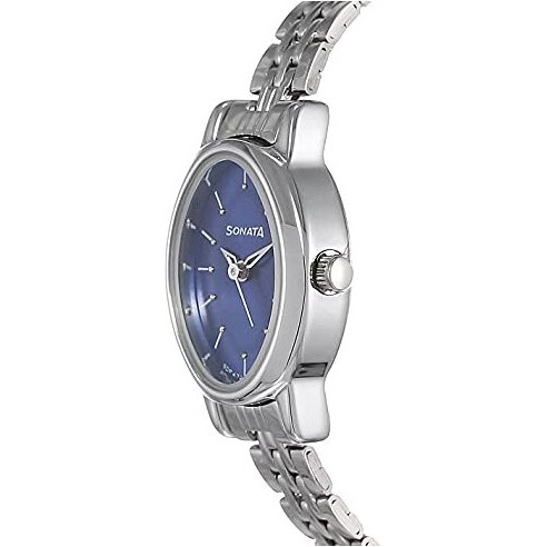 Sonata Quartz Analog Blue Dial Stainless Steel Strap Watch For Women-Ns8100Sm04/Nt8100Sm04