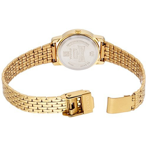 Sonata Quartz Analog Champagne Dial Stainless Steel Strap Watch For Women-Ns87018Ym02