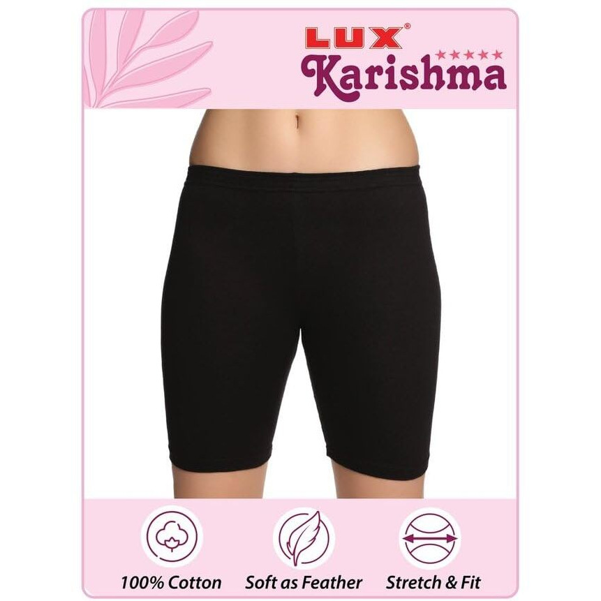 Lux Karishma Shorts - 100% Pure Cotton, Soft & Breathable Undershorts For Women & Girls, Non-See-Through, Perfect For Layering Under Skirts & Everyday Use(Pack Of 3)(Colors May Vary)-90Cm Assorted