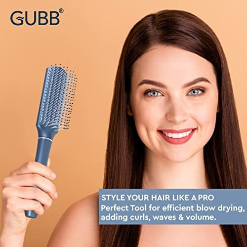 Gubb Usa Styling Hair Plastic Brush For Men And Women, Blue