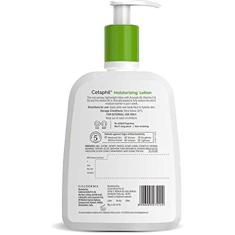 Cetaphil Moisturising Lotion For Face & Body, Normal To Dry Skin,500 Ml