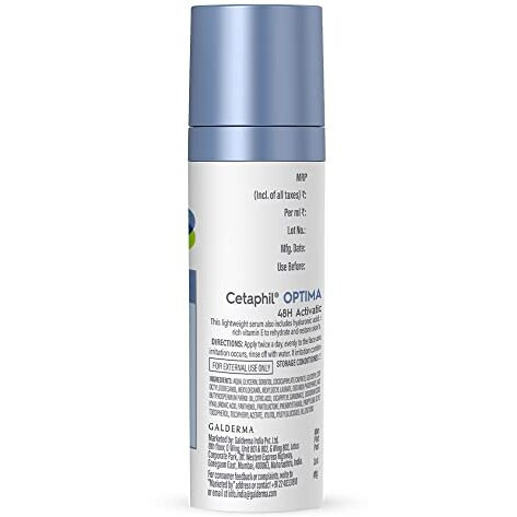 Cetaphil Optimal Hydration Lightweight Serum 30 Ml | Fast Absorbing | Hyaluronic Acid, Blue Daisy Extract, Vitamin B5 | Dermatologist Recommended For Sensitive Skin