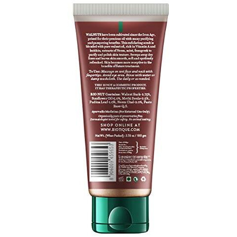 Biotique Walnut Exfoliating & Polishing Face Scrub For Normal To Dry Skin, 100Gm