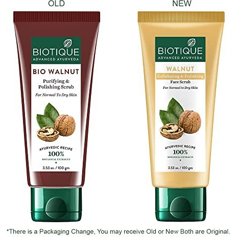 Biotique Walnut Exfoliating & Polishing Face Scrub For Normal To Dry Skin, 100Gm