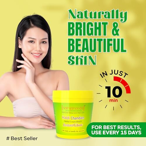 Aryanveda Haldi Chandan Herbal Bleach Cream (250G) For Face And Body, Radiant Skin, Natural Glowing Fairness, Tan Removal, Glowing Skin, Beautiful Skin, Suitable For All Skin Types, For Men And Women