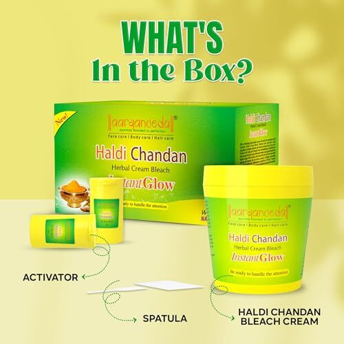Aryanveda Haldi Chandan Herbal Bleach Cream (250G) For Face And Body, Radiant Skin, Natural Glowing Fairness, Tan Removal, Glowing Skin, Beautiful Skin, Suitable For All Skin Types, For Men And Women