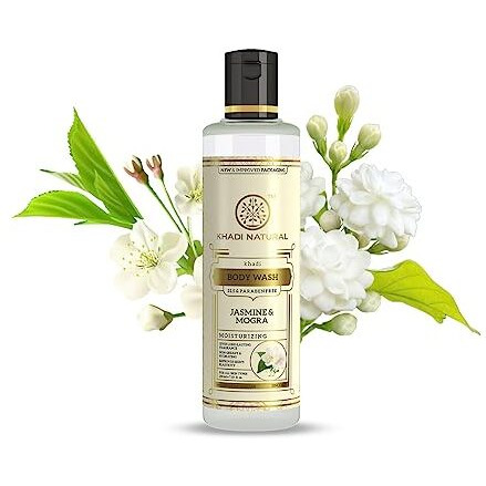 Khadi Natural Jasmine & Mongra Herbal Body Wash | Body Wash For Soft Skin | Hydrating Shower Gel With Pleasing Fragrance | Sls & Paraben Free | Suitable For All Skin Types | (210Ml)
