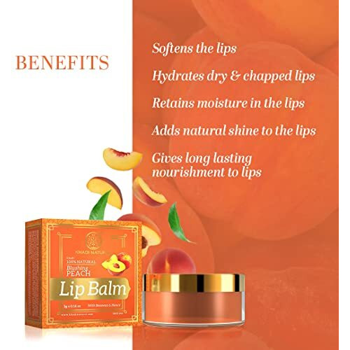 Khadi Natural - Peach Lip Balm - 10Gm