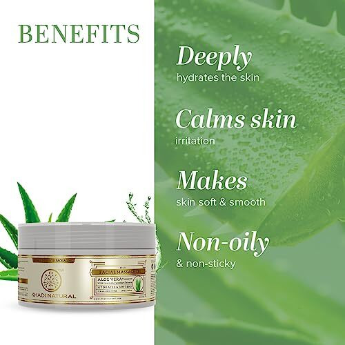 Khadi Natural Aloe Vera Gel |Deeply Moisturizing| Unique Non Sticky Formula| Makes Skin Soft And Supple| Suitable For All Skin Types| 200G