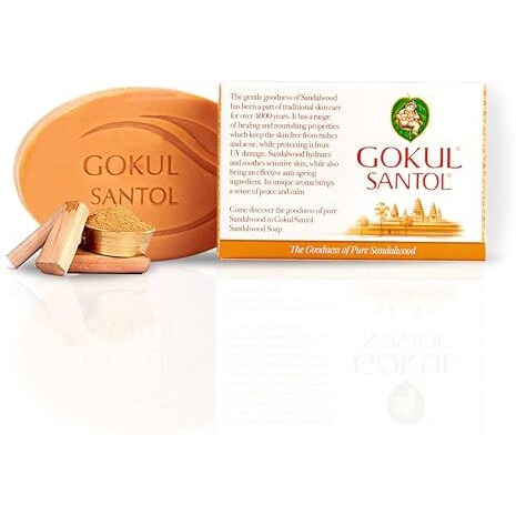 Gokul Santol Pure Sandalwood Bath Soap - Anti-Bacterial, Long-Lasting Fragrance | 75G (Pack Of 3) | Gentle And Nourishing | Safe On All Skin Types