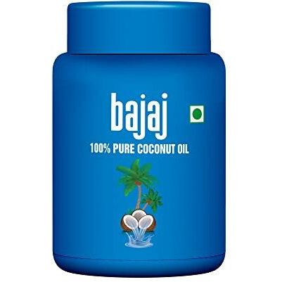 Bajaj 100% Pure Coconut Oil 600Ml Wide Mouth Jar