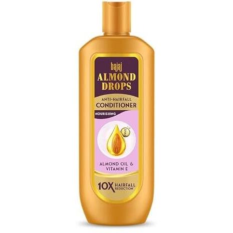 Bajaj Almond Drops Anti Hairfall Conditioner, 175Ml, For Dry & Frizzy Hair, With Almond Oil & Vitamin E To Reduce Frizz & Smoothen Hair, Ideal For All Hair Types, 1 Count