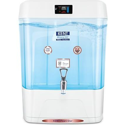 Kent Pearl Star Ro Water Purifier | 4 Years Free Service |.0001 Micron Ro Membrane | Auto Flush Feature | Ro+Uv+Uf+Alkaline+Copper+Tds Control+Uv Led Tank | 9L Tank | 20 Lph | Digital Display
