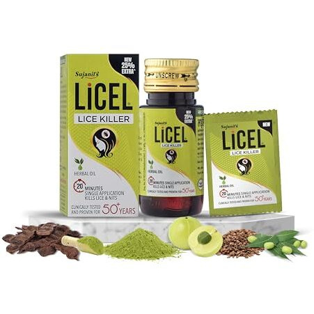 Licel Lice & Nits Killer Oil | Herbal Lice Killer Oil | Kills Lice, Eggs And Nits Naturally | Proven And Tested For 5 Decades Pack Of 3 (55 Ml)