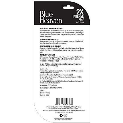 Blue Heaven 2X Intense Kajal, Black Shock | With Soothing Aloe Vera | Upto 24Hr Stay | Long Lasting & Smudge Proof Pencil, Black Matte Finish, 0.30Gm