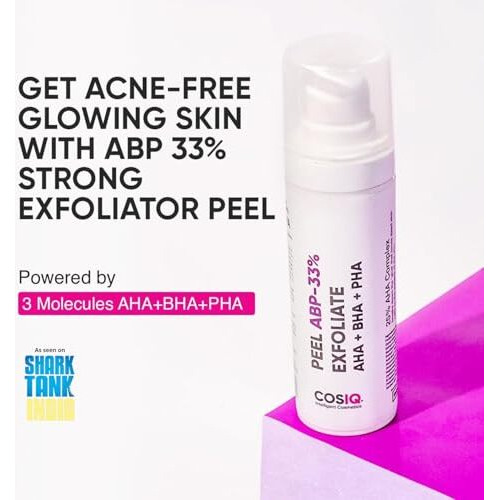 Cos-Iq 25% Aha + 2% Bha + 6% Pha Peeling Solution For Face | 10-Minute Facial | Chemical Peel For Face For Glowing Skin | Exfoliating Serum| Men & Women | At-Home Facial | 30Ml