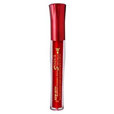 Keya Seth Aromatherapy Aromatic 100% Natural Liquid Sindoor Red With Sponge-Tip- Applicator- Long Lasting Chemical Free & Waterproof With Floral Pigment- (5Ml)
