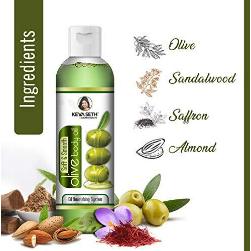 Keya Seth Aromatherapy Soft And Smooth Fairness Body Oil Nourishing Skin Treatment With Pure Olive, Sandalwood, Almond And Saffron 400Ml