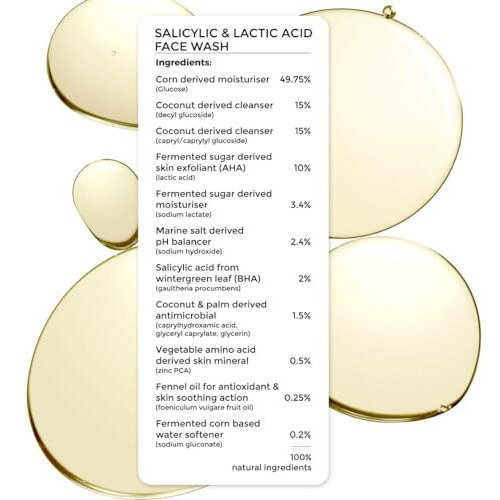 Brillare 2% Salicylic & Lactic Acid Face Wash | Deep Cleansing, Oil Control & Acne Care | With Zinc For Oily & Sensitive Skin (100Ml)