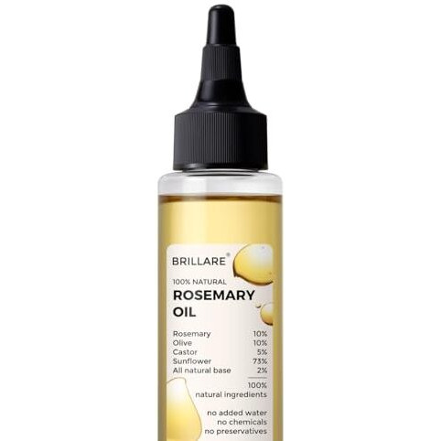 Brillare Rosemary Oil For Rapid Hair Growth | Improves Hair Thickness | Controls Hair Fall & Nourishes Scalp | 100% Natural, Non Greasy Hair Oil For Men & Women (100 Ml)