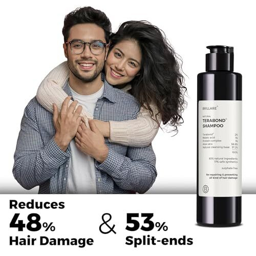 Brillare Terabond Bond Repair Shampoo | With Vegan Keratin + Peptides | 100% Damage Repair In 1 Wash | 17X Smoother, Softer, Frizz Free Hair | Repairs Dry, Heat & Chemically Treated Hair (200 Ml)