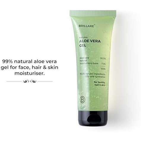Brillare Natural Aloe Vera Gel - Ultimate Moisturiser For Face, Hair & Skin | Pure, Hydrating, Soothing Care, 200 Gm